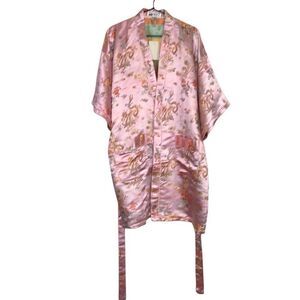 Double Peach Silk Robe OS NWT